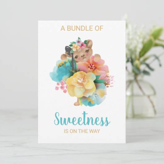 *~*かわいいフローラベビーシャワー招待状 招待状 (スタンド正面)