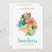 *~*かわいいフローラベビーシャワー招待状 招待状 (正面/裏面)