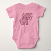 かわいいフローラベビーゾウ ベビーボディスーツ (裏面)