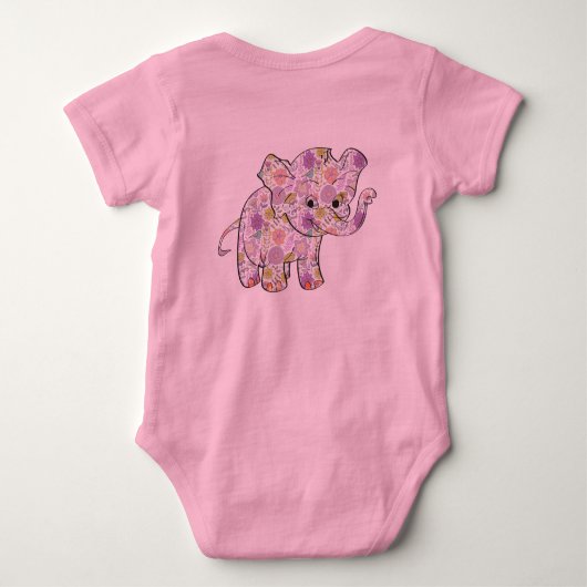 かわいいフローラベビーゾウ ベビーボディスーツ (裏面)