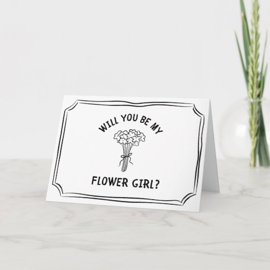 かわいいフローラボウブーケフラワーガールプロポーズ カード (正面)