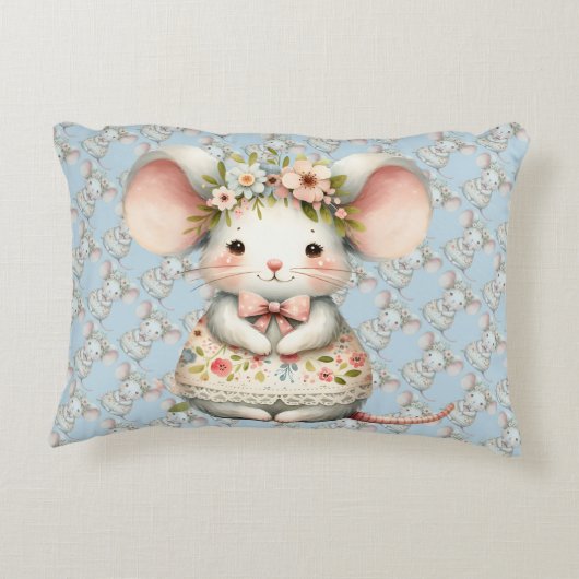 かわいいフローラマウスドレスフラワークラウン アクセントクッション (裏面)
