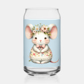 かわいいフローラマウスドレスフラワークラウン ガラス缶 (裏面)