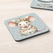 かわいいフローラマウスドレスフラワークラウン コースター (左側)