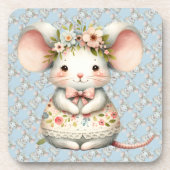 かわいいフローラマウスドレスフラワークラウン コースター (正面)