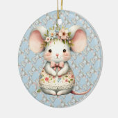 かわいいフローラマウスドレスフラワークラウン セラミックオーナメント (左)
