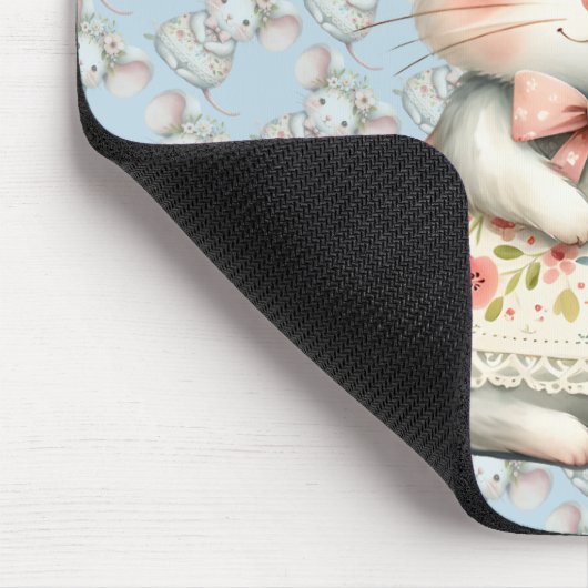 かわいいフローラマウスドレスフラワークラウン マウスパッド (コーナー)