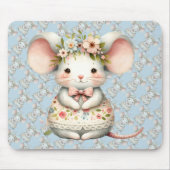 かわいいフローラマウスドレスフラワークラウン マウスパッド (正面)