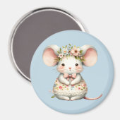 かわいいフローラマウスドレスフラワークラウン マグネット (正面/裏面)