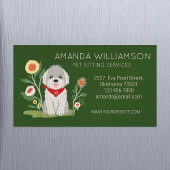 かわいいフローラマルチーズプードルドッグケアサービス マグネット名刺
