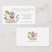 かわいいフローラマルチーズプードルドッグケアサービス 名刺 (正面/裏面)