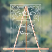 かわいいフローラムスリム結婚イスラム教徒の歓迎 アクリルサイン (ニュートラル)