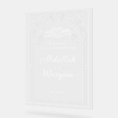 かわいいフローラムスリム結婚イスラム教徒の歓迎 アクリルサイン (傾斜)