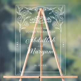 かわいいフローラムスリム結婚イスラム教徒の歓迎 アクリルサイン