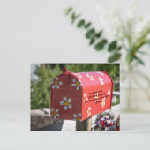 かわいいフローラメールボックス引っ越しましたのアドレス変更 ポストカード (スタンド正面)