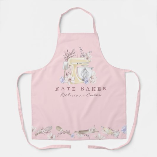 かわいいフローラモダンケーキベーキングデザートエプロン エプロン (正面)