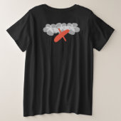 かわいいフローラモノグラム プラスサイズTシャツ (デザイン裏面)