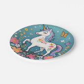 かわいいフローラユニコーンポニーインパステル ペーパープレート (アングル)