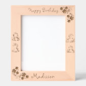 かわいいフローラユニコーン子供の誕生日ギフト木製 レーザー彫刻フレーム (正面)