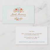 かわいいフローラライトブルー 名刺 (正面/裏面)