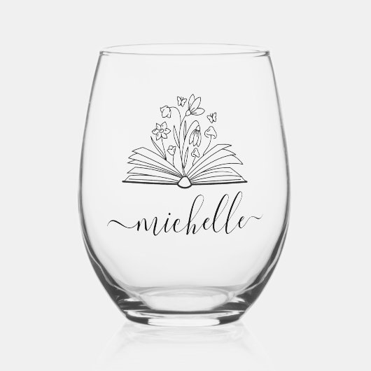かわいいフローラライブラリあなたの心を成長先生ギフト ステムなしワイングラス (正面)