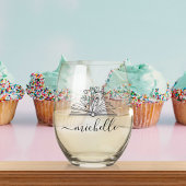 かわいいフローラライブラリあなたの心を成長先生ギフト ステムなしワイングラス