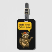 かわいいフローララクーン音楽デュオ遊のギター音楽 ラゲッジタグ (正面縦)