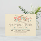 かわいいフローラリハーサルのディナーの招待 招待状 (スタンド正面)