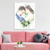 かわいいフローラリースフォトフレーム キャンバスプリント (インサイチュ (リビング))