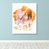 かわいいフローラリース撮影フレーム キャンバスプリント (インサイチュ (ウッドフロア))