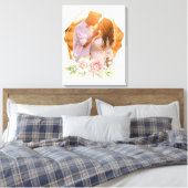 かわいいフローラリース撮影フレーム キャンバスプリント (インサイチュ (寝室))