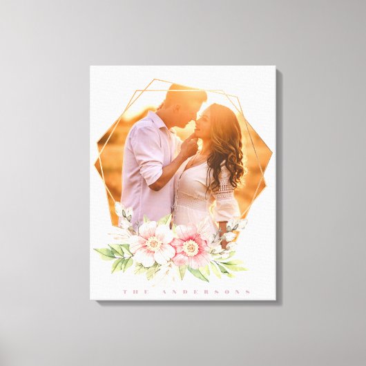 かわいいフローラリース撮影フレーム キャンバスプリント (正面)