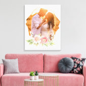 かわいいフローラリース撮影フレーム キャンバスプリント (インサイチュ (リビング))