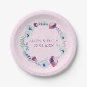 かわいいフローラリース ペーパープレート (正面)