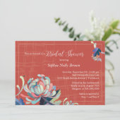 かわいいフローラレッドブライダルシャワー 招待状 (スタンド正面)
