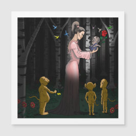 かわいいフローラロマンスマグネットカード