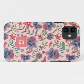 かわいいフローラヴィオレットオールオーバープリントモノグラムキャス Case-Mate iPhoneケース (裏面(横))