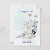 かわいいフローラヴィンテージイースターバニーハッピーイースター ノートカード (正面)