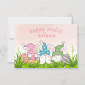 かわいいフローラヴィンテージイースター格言-ハッピーイースター ノートカード (正面)