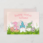 かわいいフローラヴィンテージイースター格言-ハッピーイースター ノートカード (正面/裏面)