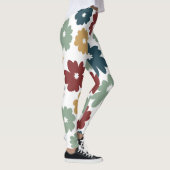 かわいいフローラヴィンテージブルゴーニュとネイビー白 レギンス (右)