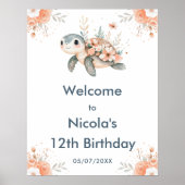 かわいいフローラ亀の誕生日パーティーへようこそ ポスター (正面)