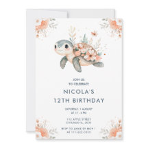 かわいいフローラ亀の誕生日パーティー