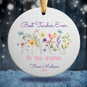 かわいいフローラ先生クリスマスパステルの花 セラミックオーナメント