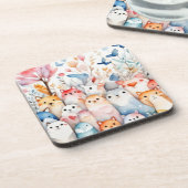 かわいいフローラ動物かわいいデザイン コースター (左側)