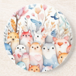 かわいいフローラ動物かわいいデザイン コースター