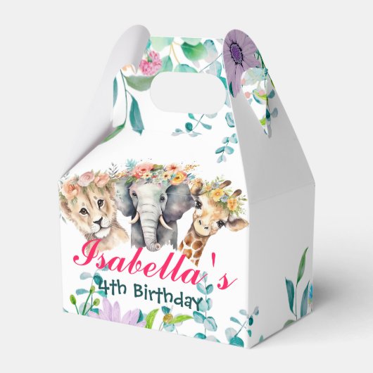 かわいいフローラ動物園ジャングル動物誕生日へようこそ フェイバーボックス (裏面サイド)