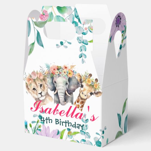 かわいいフローラ動物園ジャングル動物誕生日へようこそ フェイバーボックス (オープン)