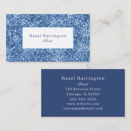 かわいいフローラ名刺カスタマイズ可能なブルース 名刺 (正面/裏面)