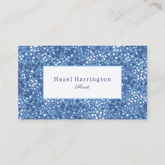 かわいいフローラ名刺カスタマイズ可能なブルース 名刺 (正面)